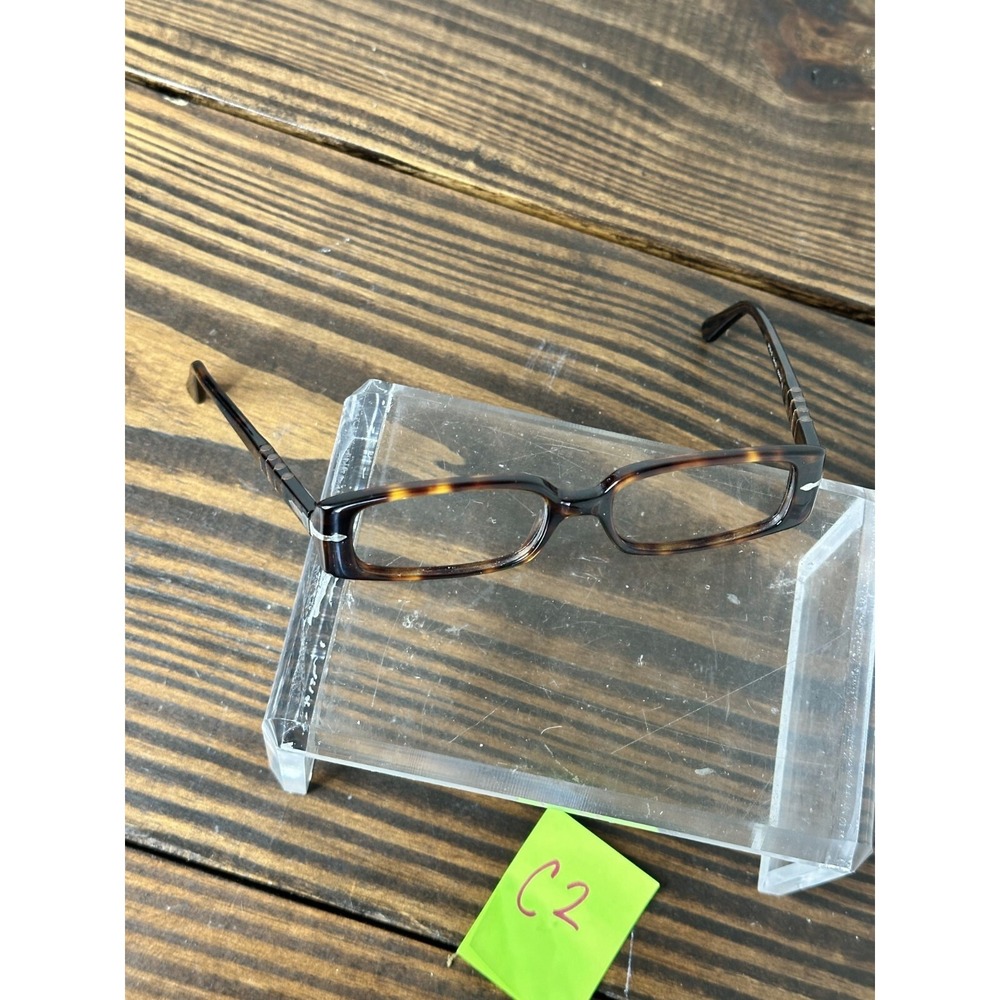 Persol Tortoiseshell Rectangular Eyeglasses frames only - Picture 5 of 7